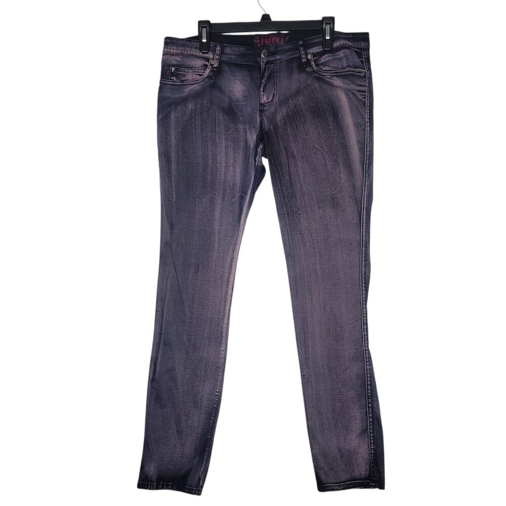 Tripp NYC Skinny Jeans Jrs Size 15 Chambray Dark Wash Y2k Punk Goth Alternative